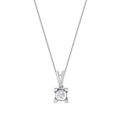 Colier solitar cu diamante de 0.04