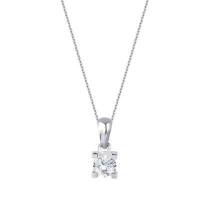 Colier solitar cu diamante de 0,20 carate