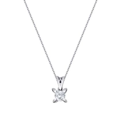 Colier solitar cu diamante de 0,25 carate