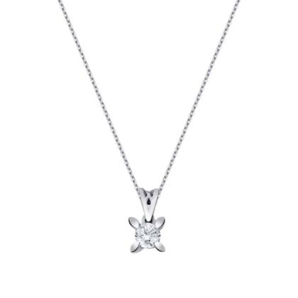 Colier solitar cu diamante de 0,16 carate