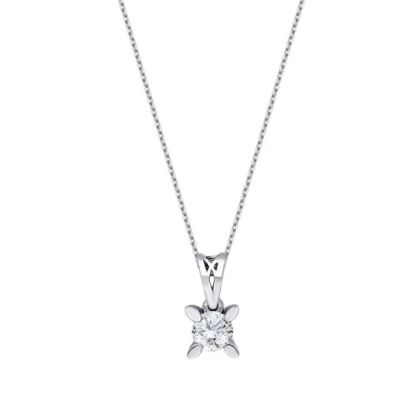 Colier solitar cu diamante de 0,06 carate