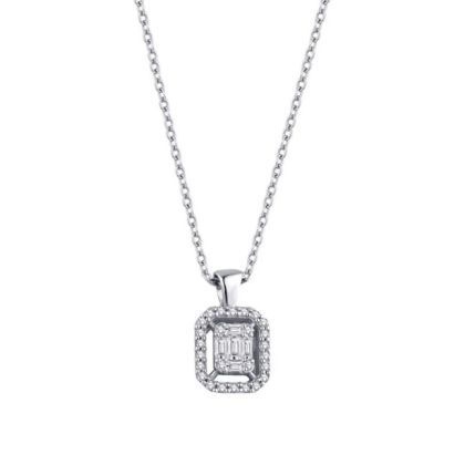 Colier cu diamante bagheta de 0,14 carate 