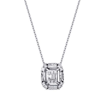 Colier cu diamante bagheta de 0,09 carate