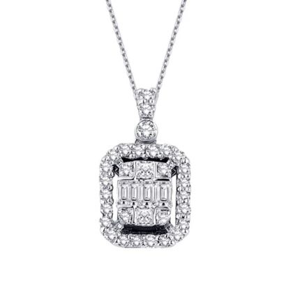 Colier cu diamante bagheta de 0,24 carate