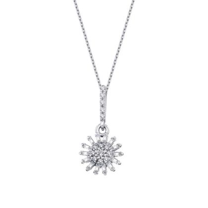 Colier cu flori de diamante baghetă de 0,14 carate