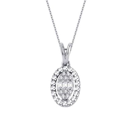 Colier bagheta cu diamante de 0,06 carate