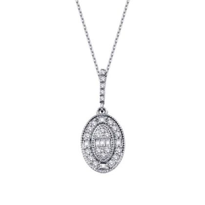 Colier bagheta cu diamante de 0,19 carate