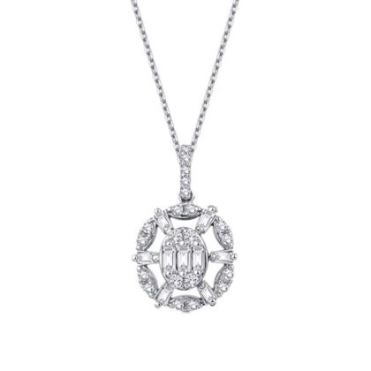 Colier bagheta cu diamante de 0,26 carate