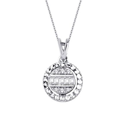 Colier bagheta cu efect diamant de 0,08 carate