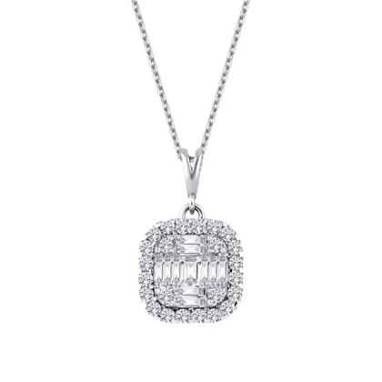 Colier bagheta cu diamante de 0,46 carate 