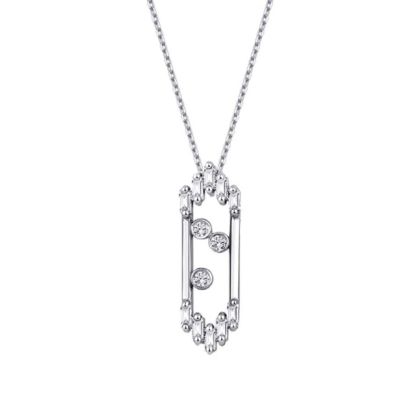 Colier bagheta cu diamante de 0,09 carate