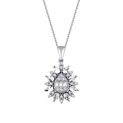 Colier bagheta cu diamante de 0,19 carate
