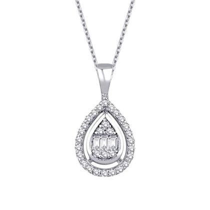 Colier bagheta cu diamante de 0,17 carate