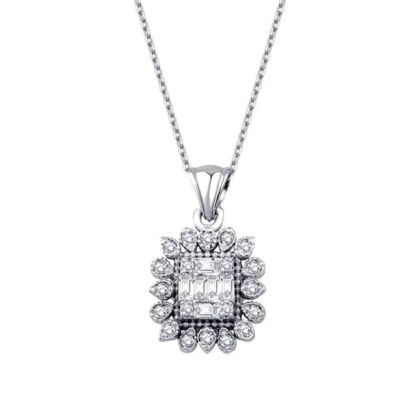 Colier bagheta cu diamante de 0,12 carate