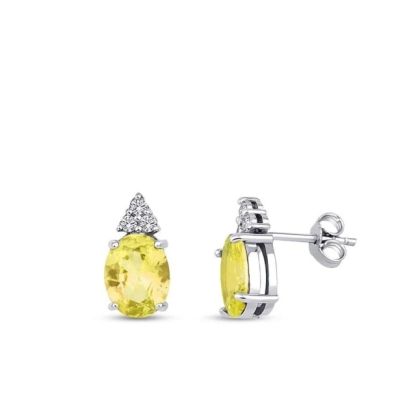 Cercel cu piatră fantezie si diamante de 2,72 carate