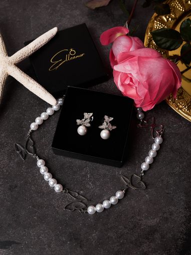 Colier perle Butterfly