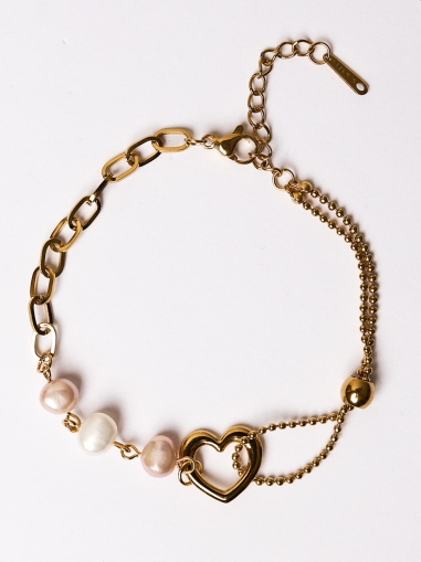 Brățară cu perle și inimă
