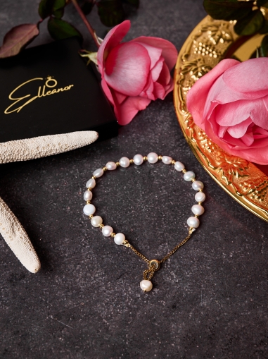 Brățară cu perle și lanț reglabil 