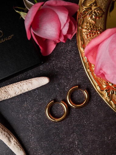 Cercei rotunzi 18K. 16MM