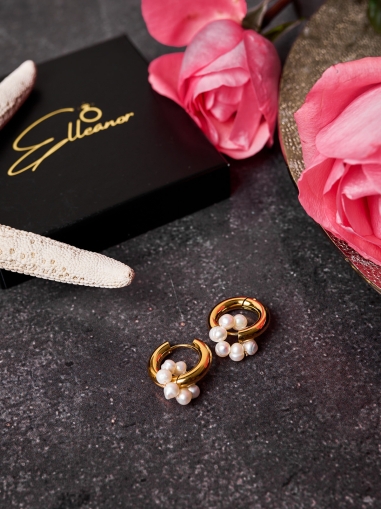 Cercei rotunzi cu perle 