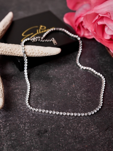 Colier tenis argintiu cu zirconii 