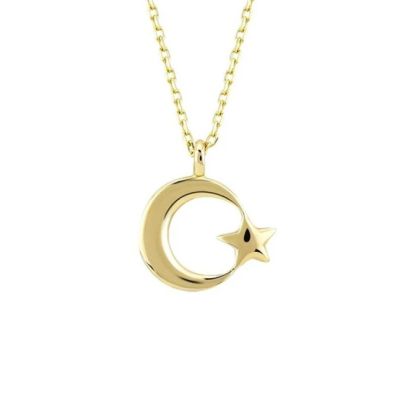 Colier din aur umplut cu stele Crescent