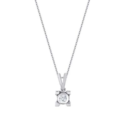 Colier solitar cu diamante de 0.04