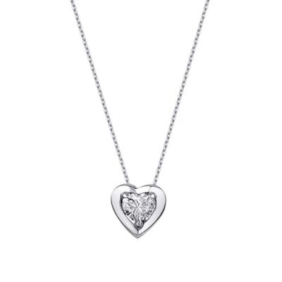 Colier inimă solitar cu diamante de 0.29 carate