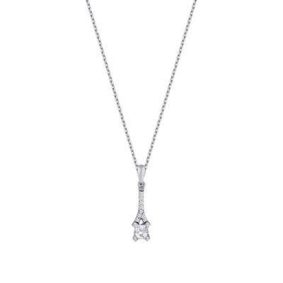 Colier solitar cu diamante de 0,17 carate