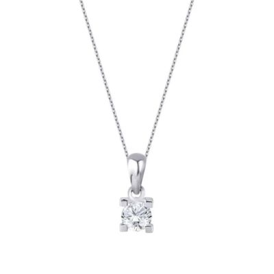 Colier solitar cu diamante de 0,20 carate