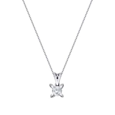 Colier solitar cu diamante de 0,16 carate
