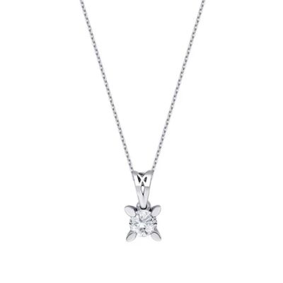 Colier solitar cu diamante de 0,06 carate
