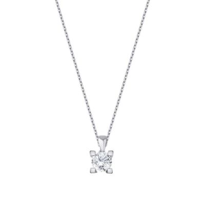 Colier solitar cu diamante de 0,09 carate