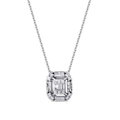 Colier cu diamante bagheta de 0,09 carate