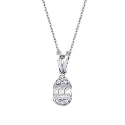 Colier cu picătură de baghetă cu diamante de 0,07 carate