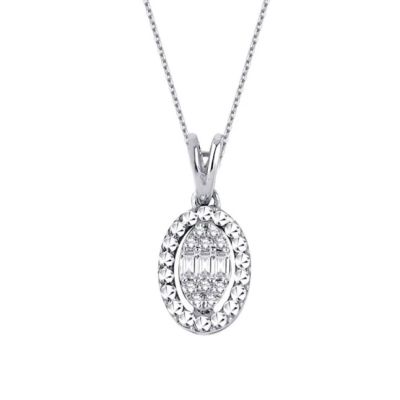 Colier bagheta cu diamante de 0,06 carate