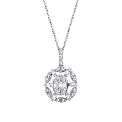 Colier bagheta cu diamante de 0,26 carate