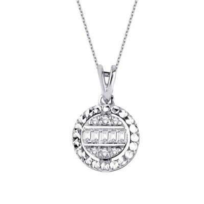 Colier bagheta cu efect diamant de 0,08 carate