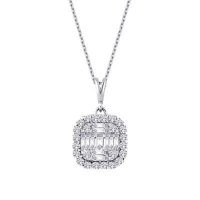 Colier bagheta cu diamante de 0,46 carate 
