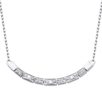 Colier cu diamante Baguette Stone Row de 0,16 carate