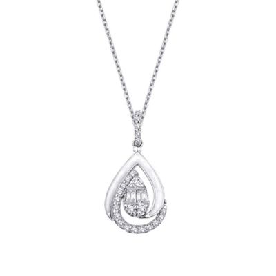 Colier bagheta cu diamante de 0,15 carate
