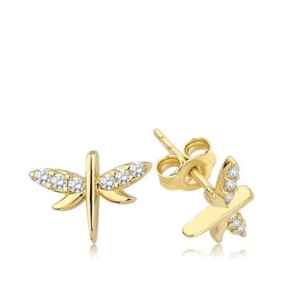 Cercei de aur Dragonfly