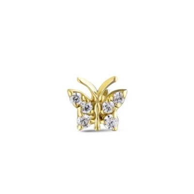 Piercing de aur Fluture cu pietre 