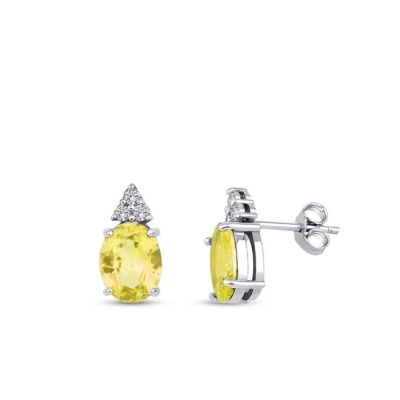 Cercel cu piatră fantezie si diamante de 2,72 carate