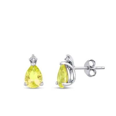 Cercei cu piatră fantezie si diamante de 3,35 carate