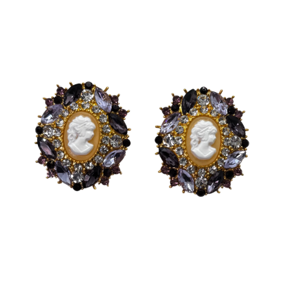 Cercei statement Camee & Cristale multicolore