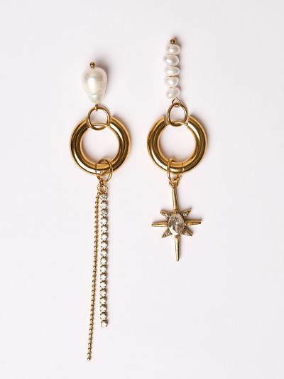 Cercei rotunzi cu detalii asimetrice 