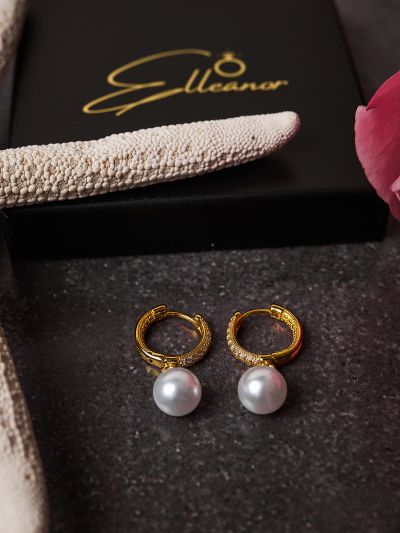 Cercei retro cu perlă 