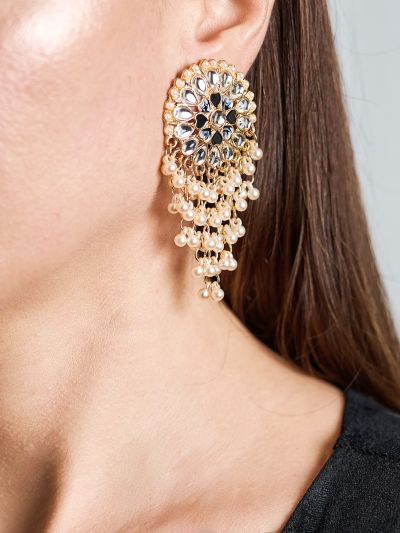 Cercei statement cu perle