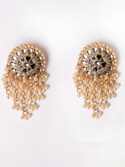 Cercei statement cu perle